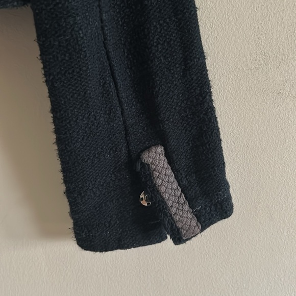 AEO Navy Thick Cotton Crew Neck Snap Front Raw Edge Cardigan Clueless Preppy - Picture 10 of 15